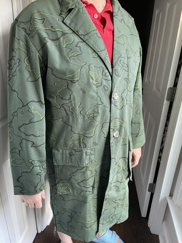 Mode of One Mens Overcoat Coat Medium Green Ivy Print