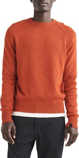 Rag & Bone Mens Harlow Donegal Crewneck Sweater XL Rust Red