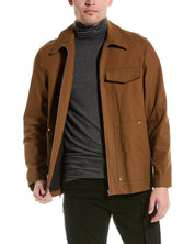 Helmut Lang Mens Cotton Twill Coach Jacket Medium Brown