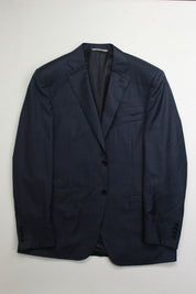 Canali Mens Blue Siena Sharkskin Suit Jacket 52 IT / 42R US Wool