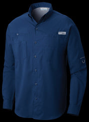 COLUMBIA Men's PFG Tamiami II Long-Sleeve Shirt Large Carbon Blue