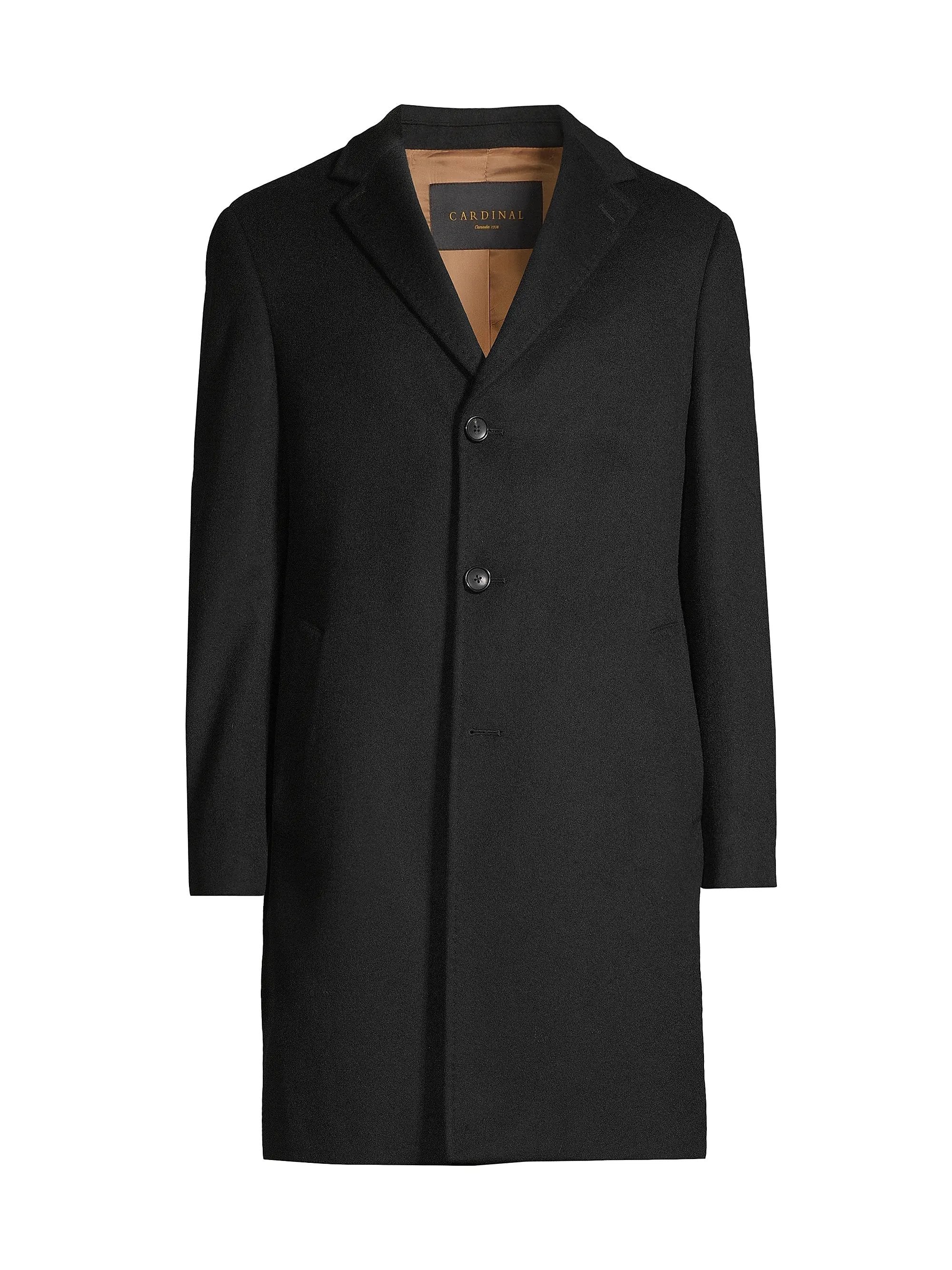 Cardinal of Canada St. Pierre PURE Cashmere Topcoat Overcoat 42 R Black