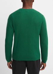 Vince Mens Classic fit Long Sleeve Crewneck Sweater XL Crew Neck Green Solid