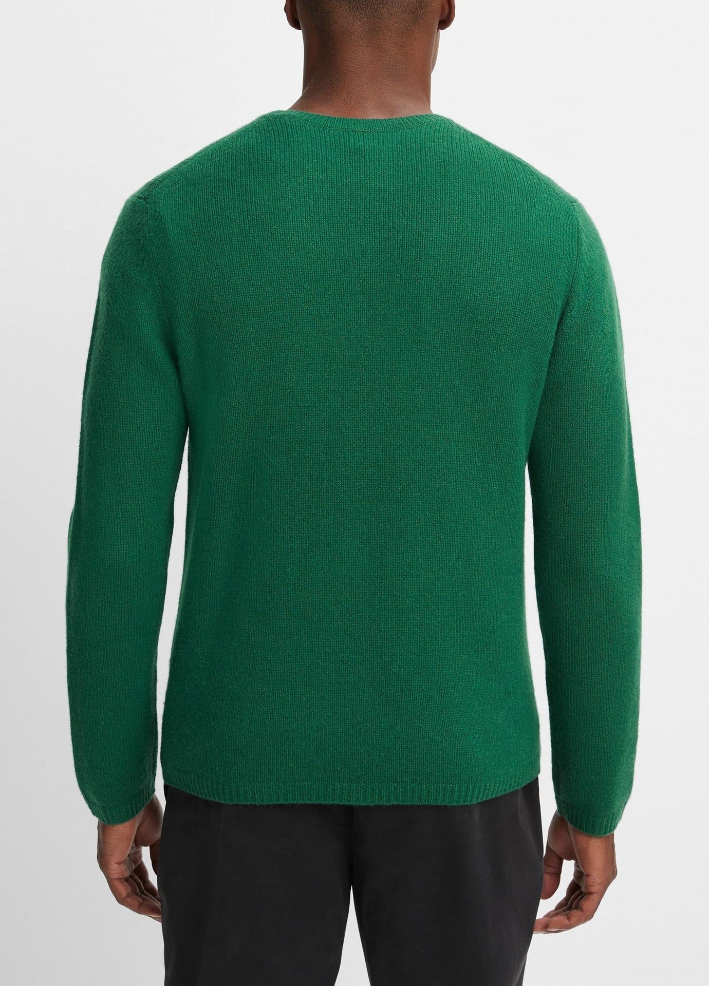 Vince Mens Classic fit Long Sleeve Crewneck Sweater Medium Crew Neck Green Solid