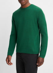 Vince Mens Classic fit Long Sleeve Crewneck Sweater Medium Crew Neck Green Solid