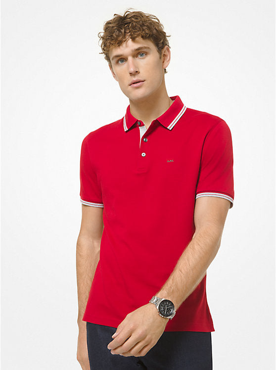 Michael Kors Mens Regular fit Short Sleeve Polo Shirt XL Red Solid