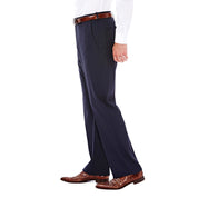 Haggar Mens Classic fit Dress Pants 38 / 32 Navy Blue Solid