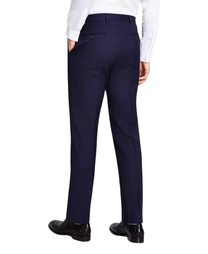 Michael Kors Mens Classic fit Dress Pants 42 / 30 Navy Blue Plaid Wool