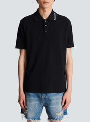 Balmain Mens Regular fit Short Sleeve Polo Shirt XXL Black Solid