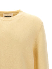 Jil Sander Mens Regular fit Long Sleeve Crewneck Sweater 48 IT Yellow Solid