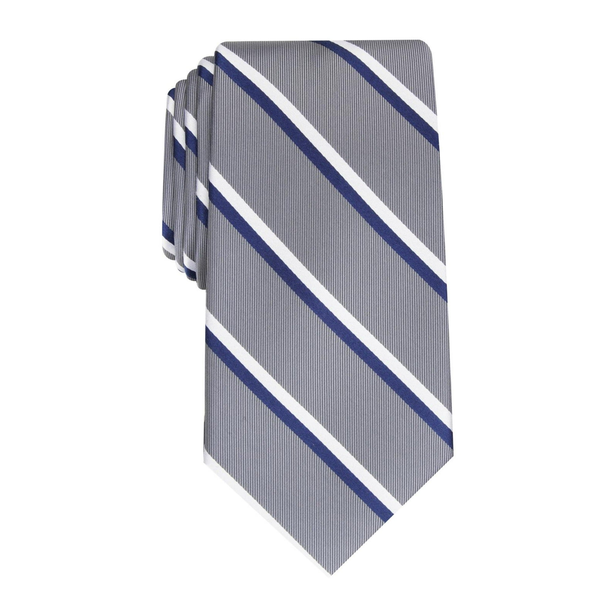 Club Room Mens Beacon Silk Blend Striped Neck Tie Gray O/S