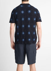 Vince Mens Regular fit Short Sleeve Button Sweater Shirt Small Collared Blue