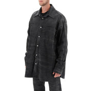 MM6 MAISON MARGIELA Mens Crinkle effect Denim Overshirt Jacket Small Grey ITALY