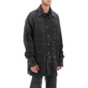 MM6 MAISON MARGIELA Mens Crinkle effect Denim Overshirt Jacket Small Grey ITALY