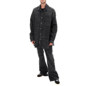 MM6 MAISON MARGIELA Mens Crinkle effect Denim Overshirt Jacket Small Grey ITALY