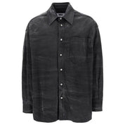 MM6 MAISON MARGIELA Mens Crinkle effect Denim Overshirt Jacket Small Grey ITALY