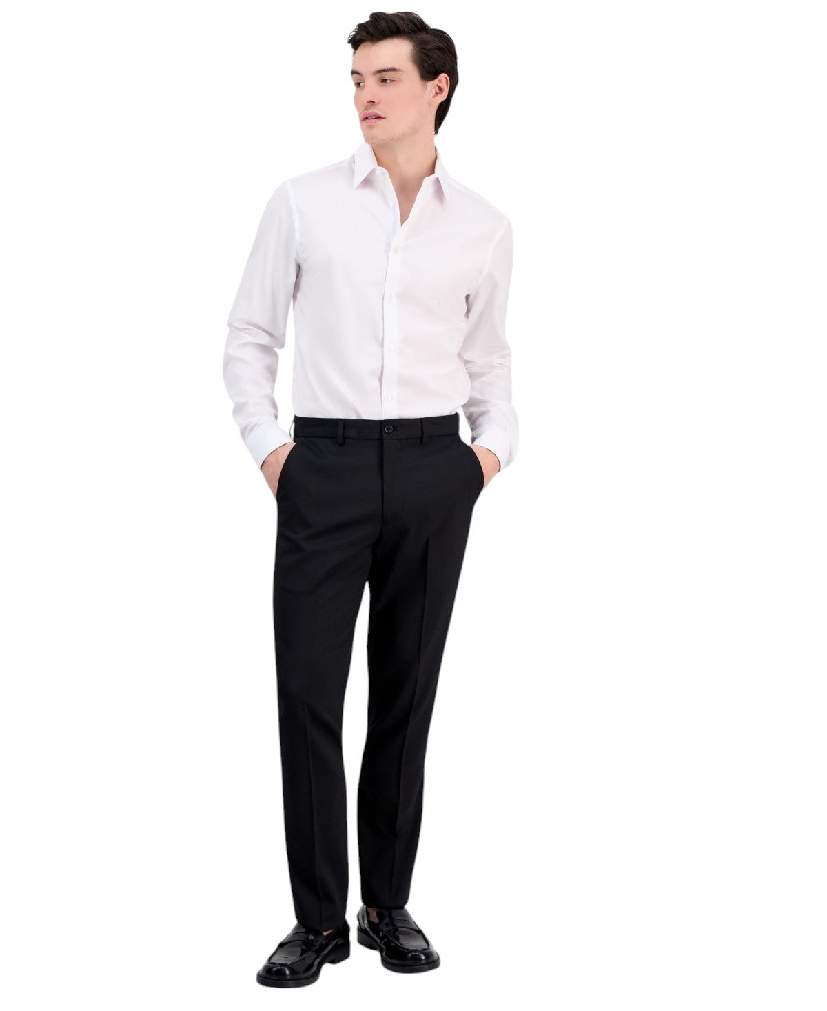 Dkny Mens Modern fit Dress 38 / 30 Black Solid