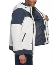 Club Room Mens 3 in 1 Hooded Jacket Parka Coat Blue White XL