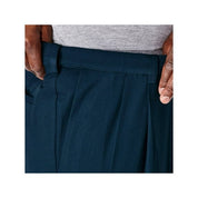 Haggar Mens Classic fit Dress Pants 50 / 30 Navy Blue Solid