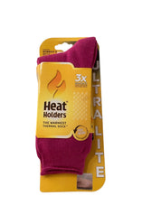 Heat Holders Womens Crew Socks 5-9 Pink Thermal