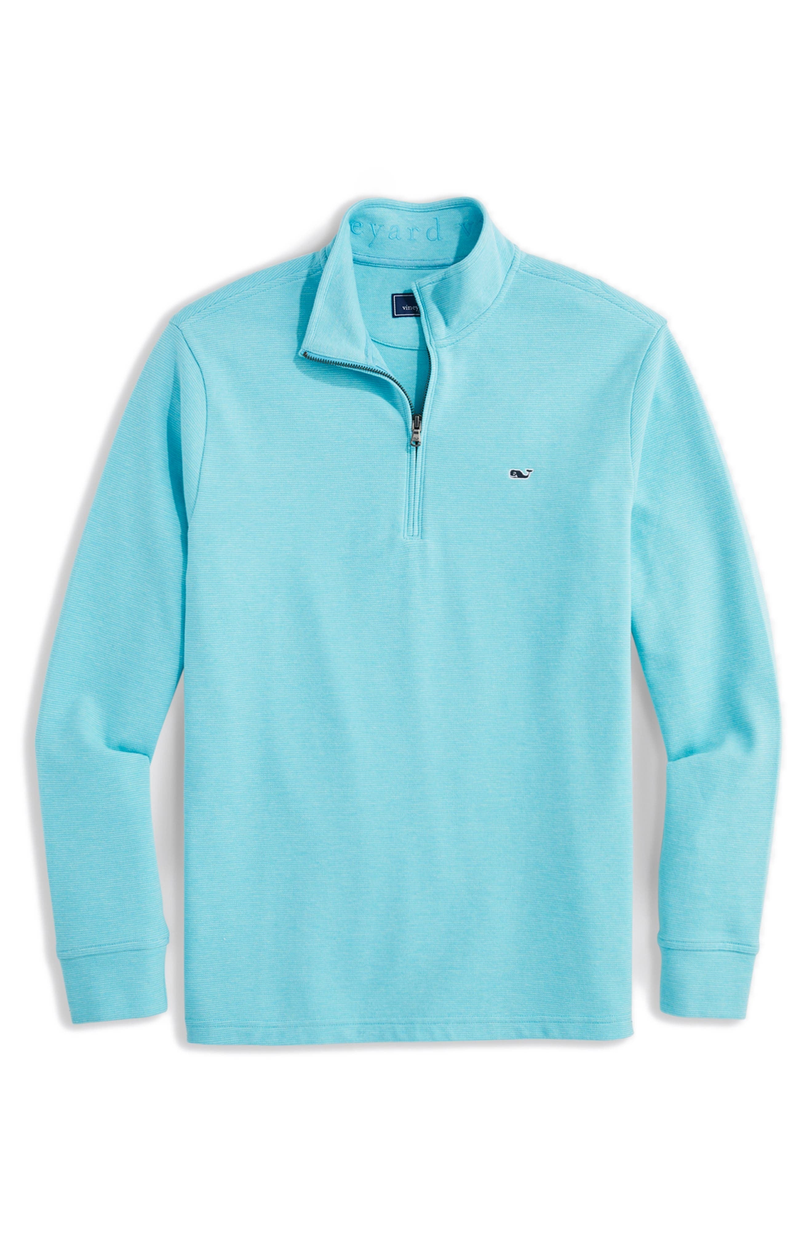 Vineyard Vines Mens Saltwater Quarter Zip Long Sleeve Sweatshirt Blue Medium