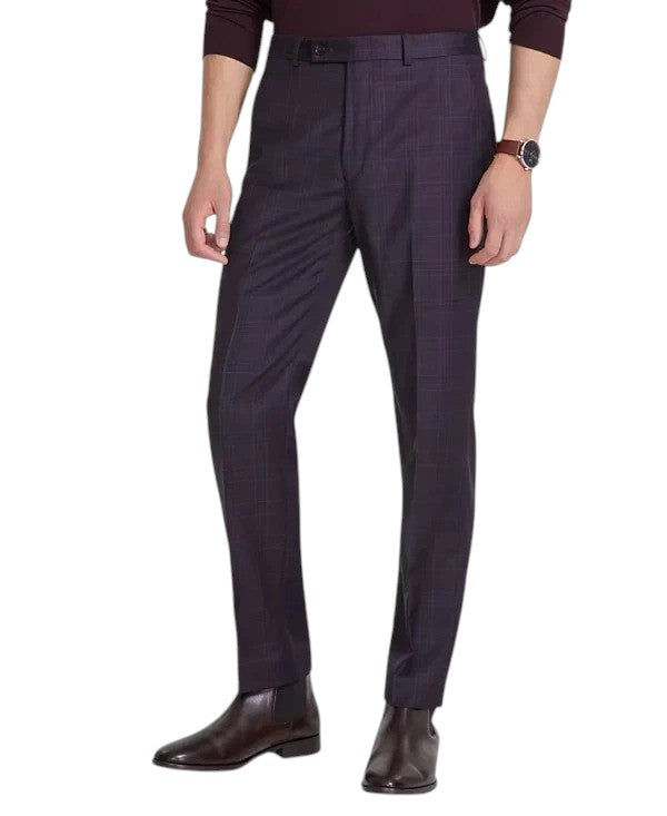 Calvin Klein Mens Slim fit Dress Pants 34 / 32 Red Plaid