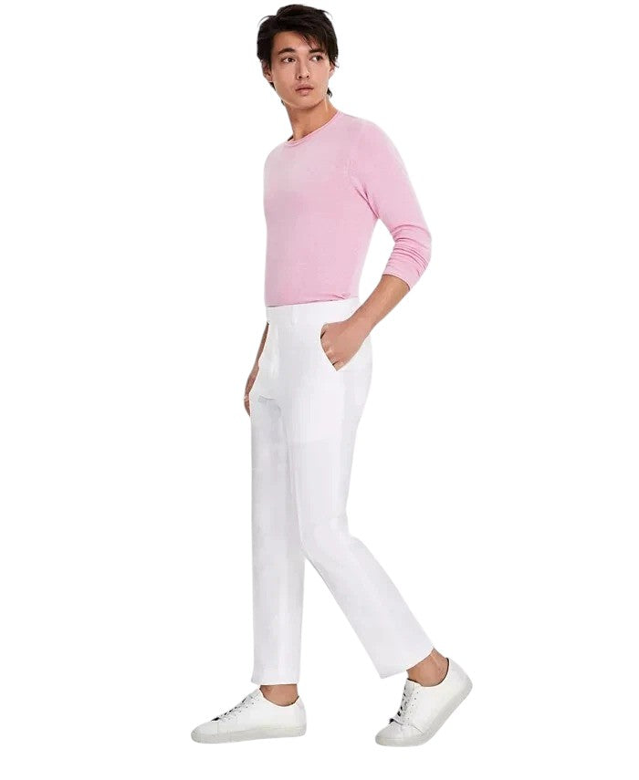 Tommy Hilfiger Mens Modern fit Linen Dress Pants 34 / 32 White Solid