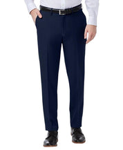 Haggar Mens Slim fit Dress Pants 29 / 32 Navy Blue Solid