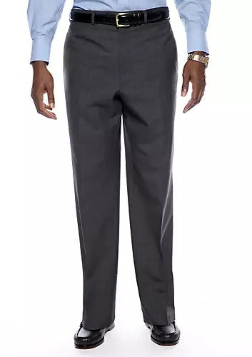 Lauren Ralph Lauren Mens Wool Flat Front Suit Dress Pants Charcoal Grey 33 x 32