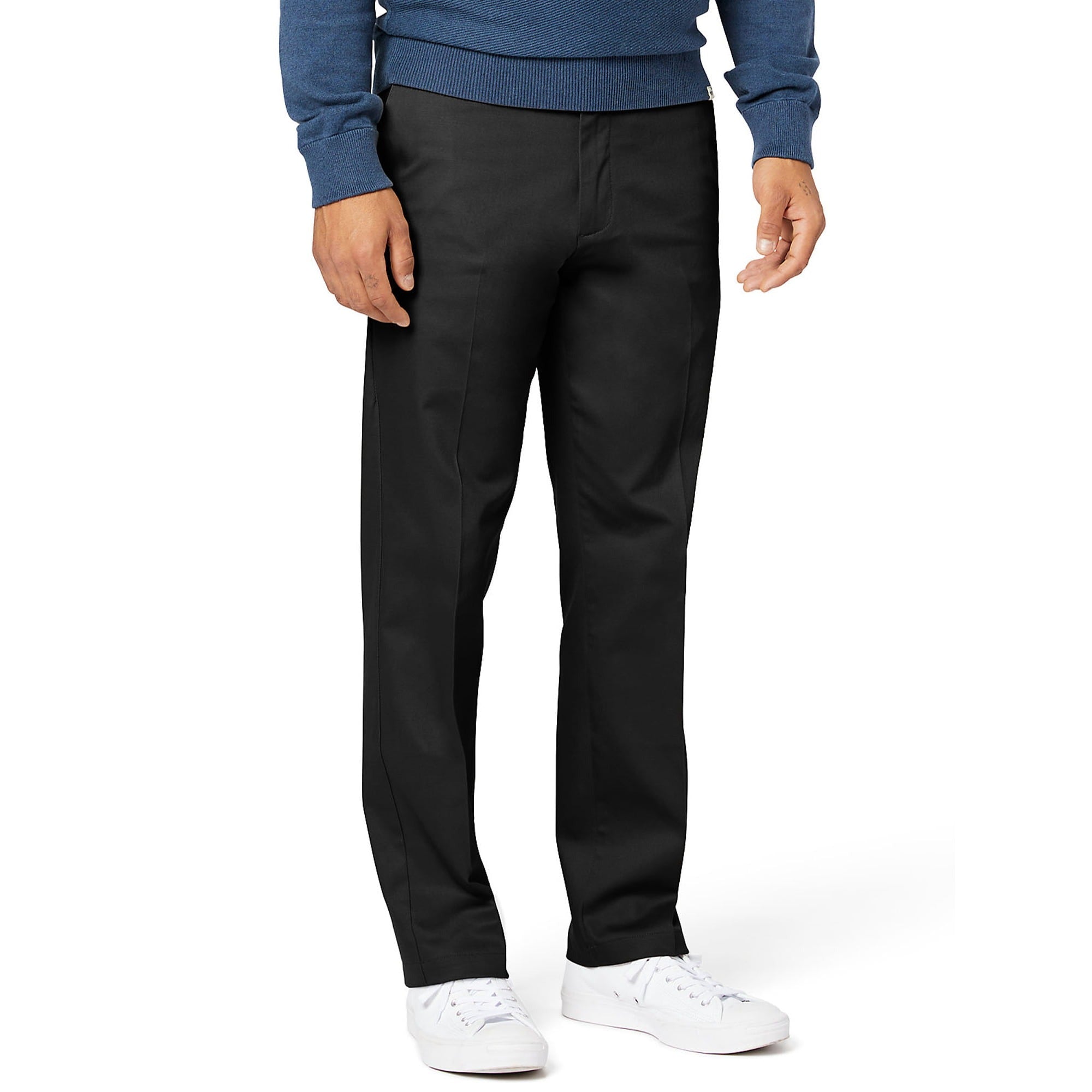 DOCKERS Men's Signature Straight Fit Creased Stretch Khaki Pants 36 x 29 Black