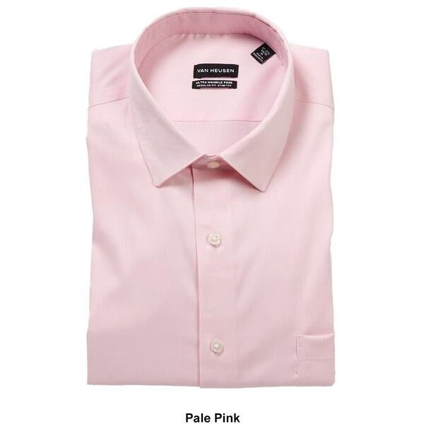 Van Heusen Regular Fit Wrinkle Free Dress Shirt 16 16.5 34/35 Large Pale Pink