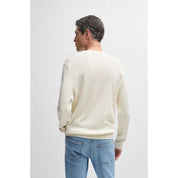 Hugo Boss Mens Crewneck Regular-fit Sweater XXL White Silk / Cotton