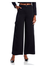 Lucy Paris Womens Wide Leg Cargo Pants Size Small Black