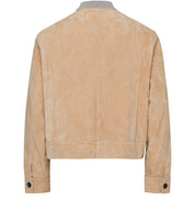 Ami Mens Suede Leather Bomber Jacket Medium Champagne Tan Ultra Soft