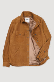 Valstar Mens Overshirt Jacket EU 50 US 40 Super Soft Suede Leather Amber Brown