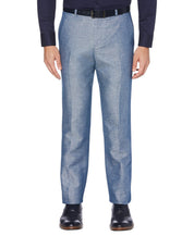 Perry Ellis Portfolio Mens Modern fit Linen Dress Pants 40 / 32 Denim Blue Solid