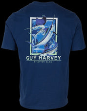 Guy Harvey Mens Bill Fish Chest Pocket Short Sleeve T Shirt XL Navy Blue