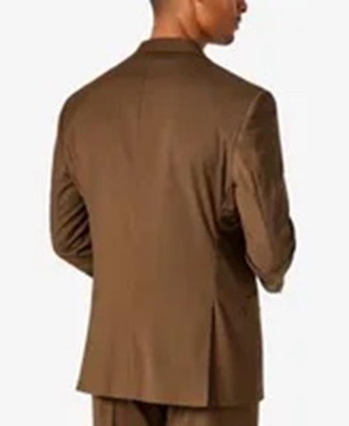 Sean John Mens Classic-Fit Solid Suit Jacket 54L Brown Sport Coat