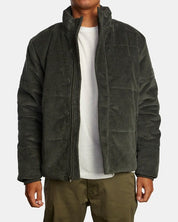 Rvca Men's Townes Corduroy Puffer Jacket Black Size XL