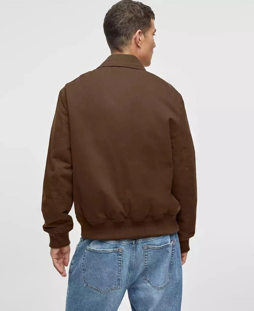 Mode of One Mens Bomber Jacket Coat Large Brown Solid