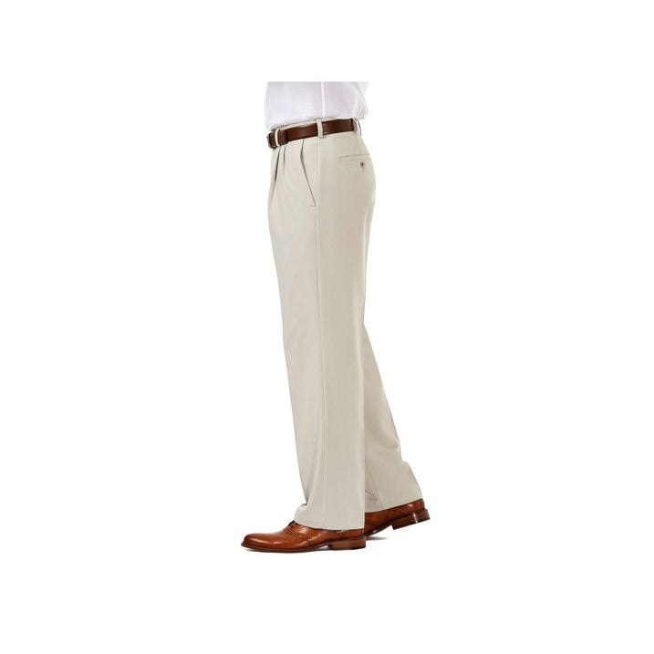 Haggar Mens Classic fit Dress Pants 36 / 34 Beige Solid