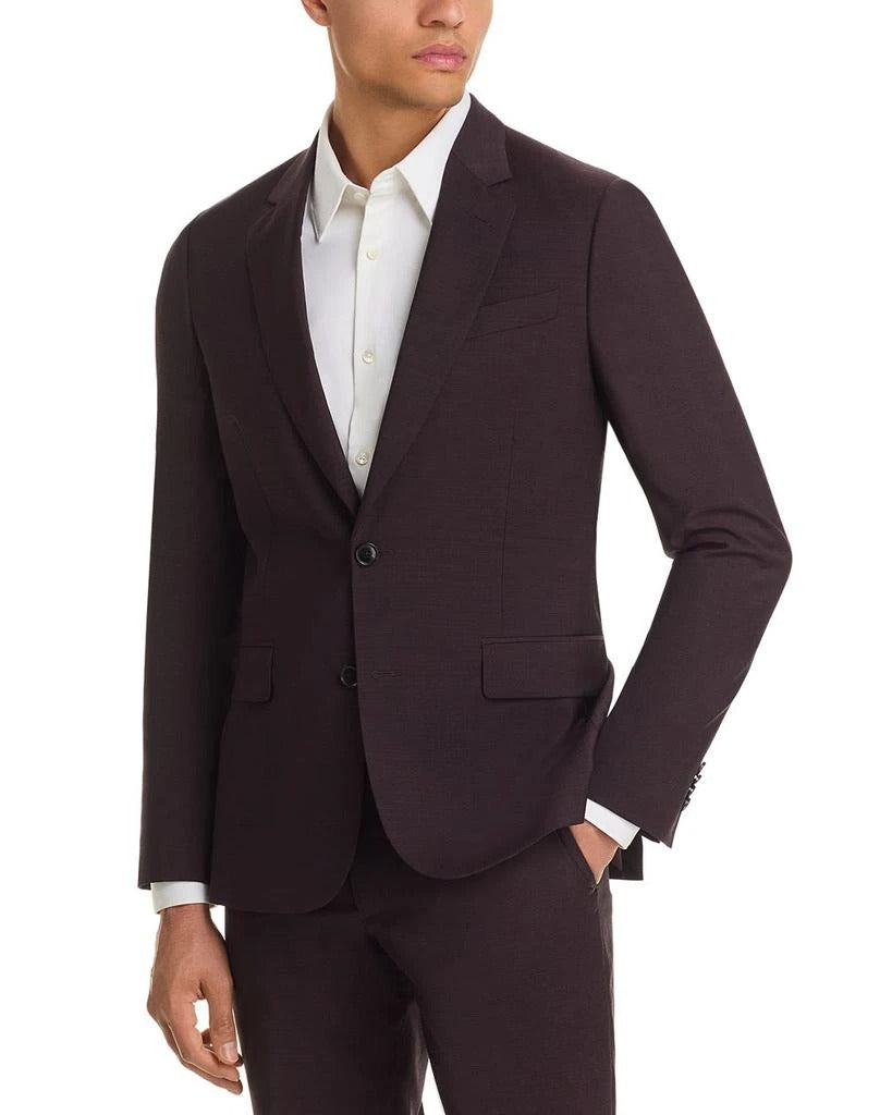 Paul Smith Mens Extra-Slim fit Suit Jacket Blazer 36 R Burgundy Red Solid