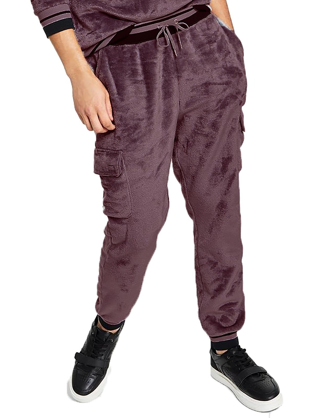 INC International Concepts Men's Regular-Fit Velour Sweatpants Small Brown
