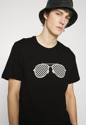 Michael Kors CHECKER AVIATOR Print T Shirt XL Black