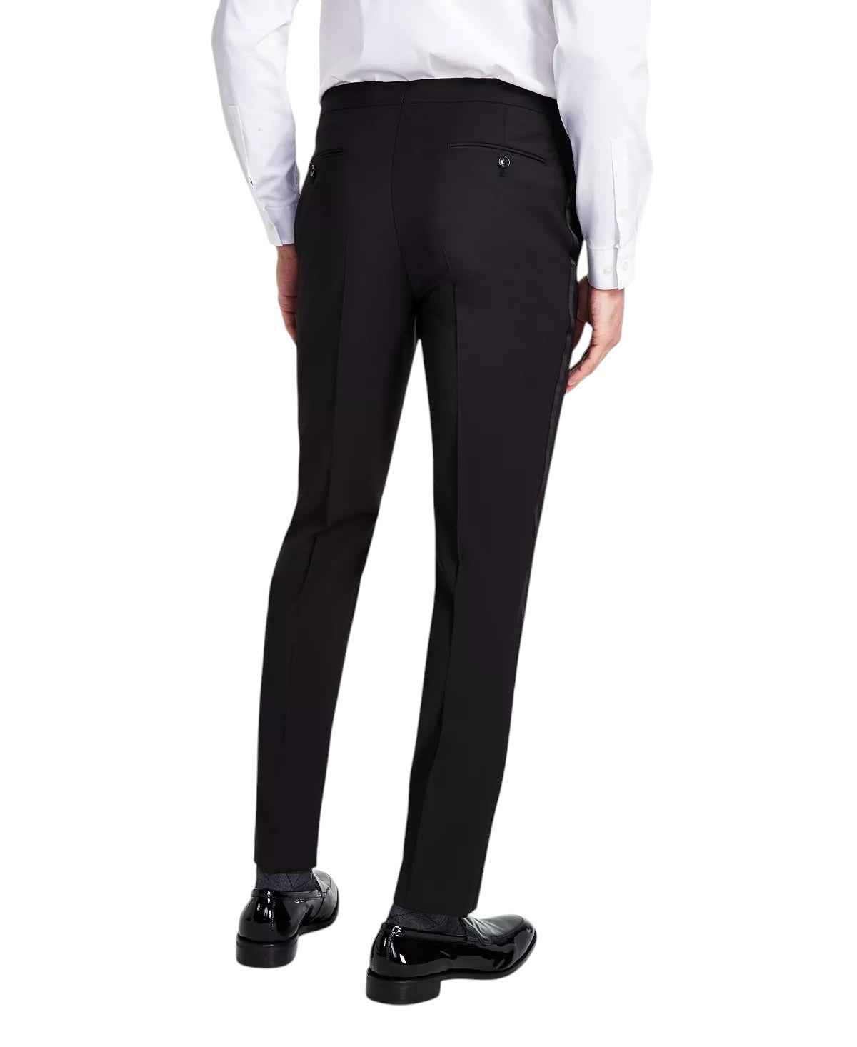 Calvin Klein Mens Skinny fit Wool Tuxedo Pants 30 / 32 Black Solid