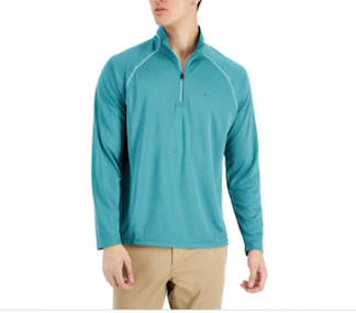 Tommy Bahama Mens Paradise Isle 1/2 Zip Performance Sweater Green Small