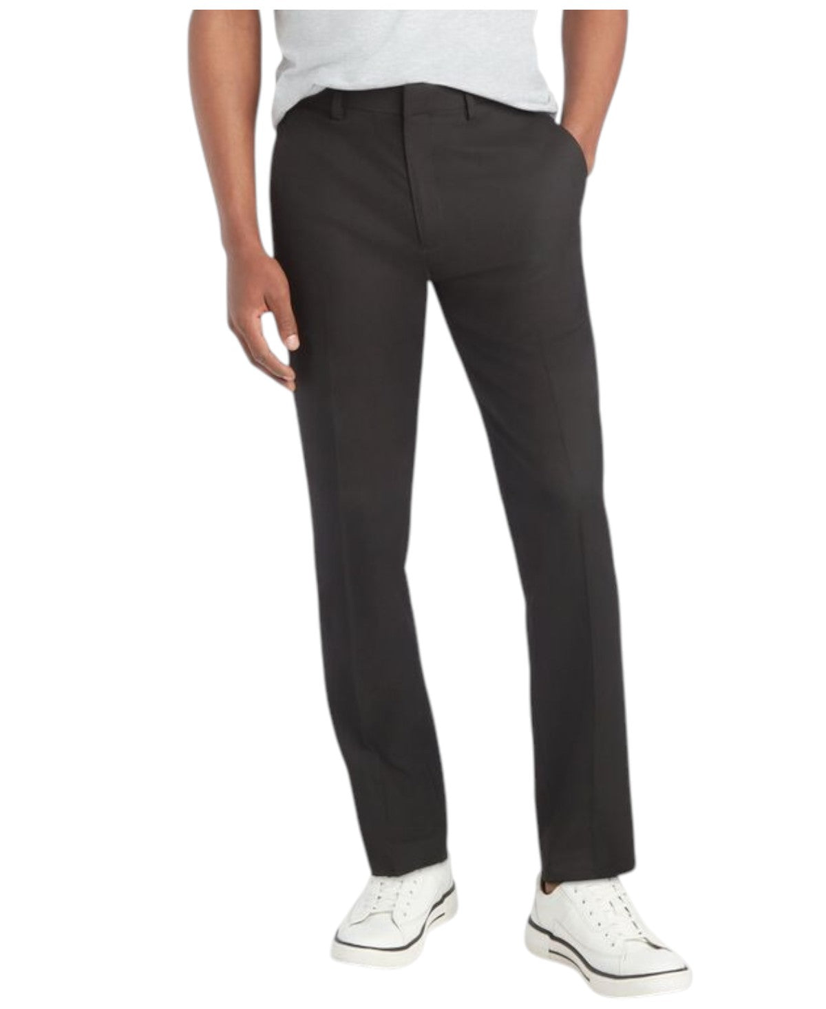 Kenneth Cole Mens Slim fit Dress Pants 32 / 30 Black Solid Stretch