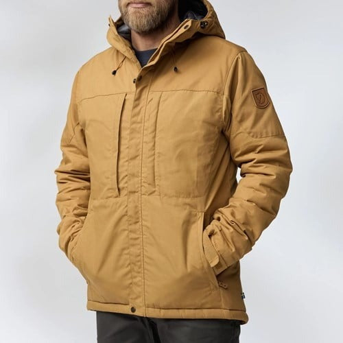 Fjallraven Mens Skogs Padded Jacket Coat Hooded Buckwheat Brown XXL