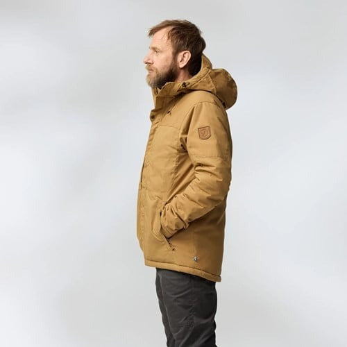 Fjallraven Mens Skogs Padded Jacket Coat Hooded Buckwheat Brown XXL