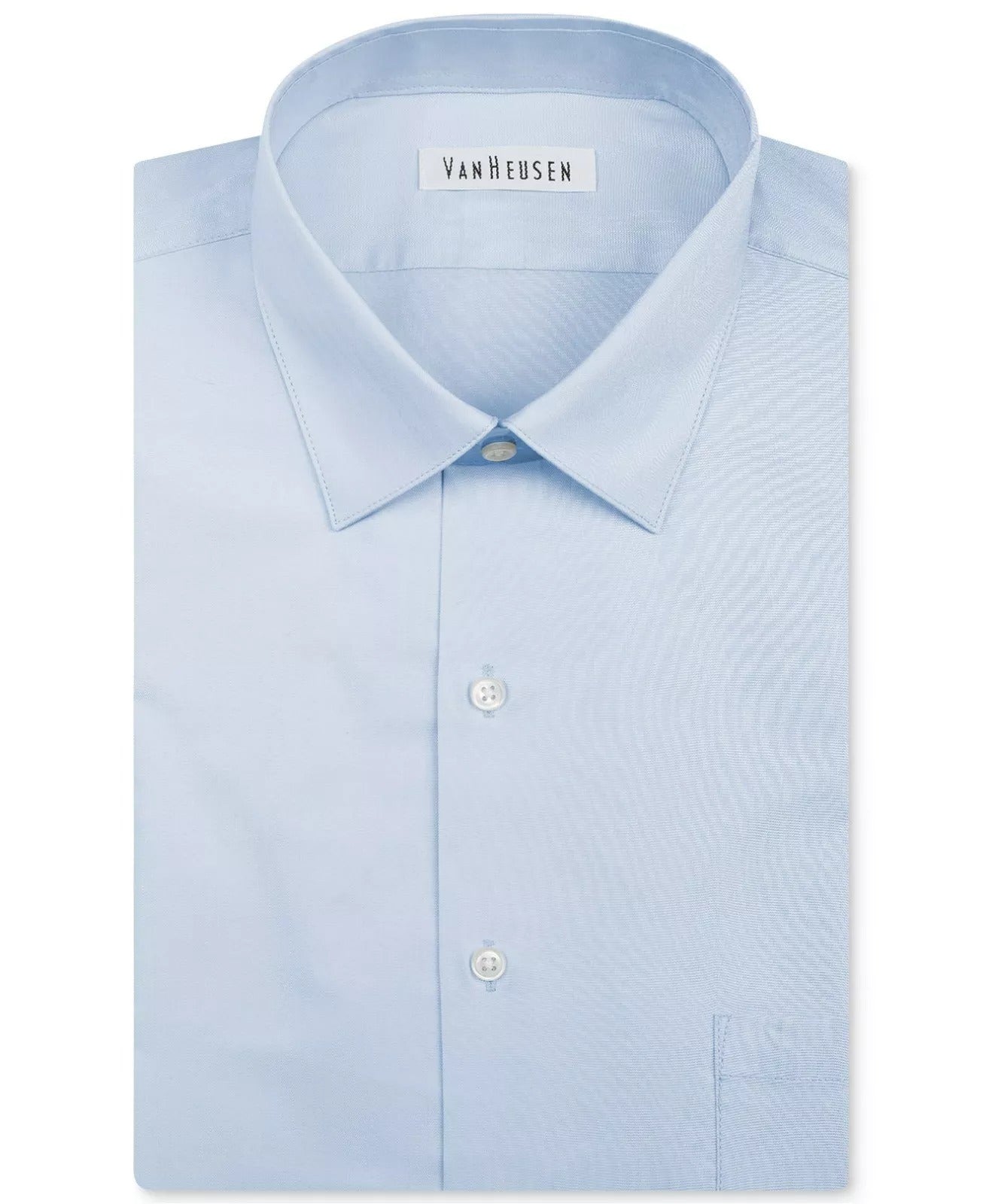 Van Heusen Men's Classic Fit Herringbone Dress Shirt Blue Cloud 15 32 33